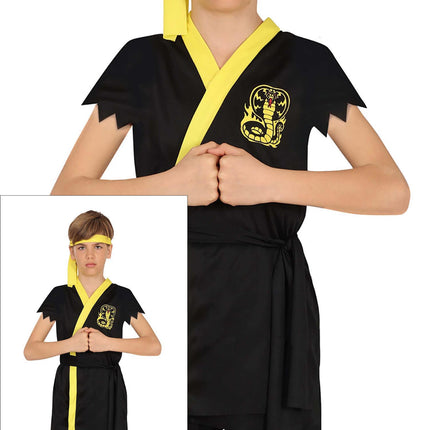 Ninja Kostüm Schwarz Gelb Junge