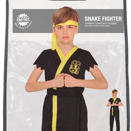 Ninja Kostüm Schwarz Gelb Junge