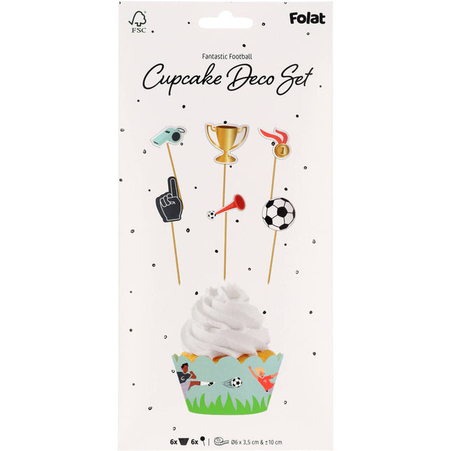 Fußball Cupcake Toppers 6 Stk.