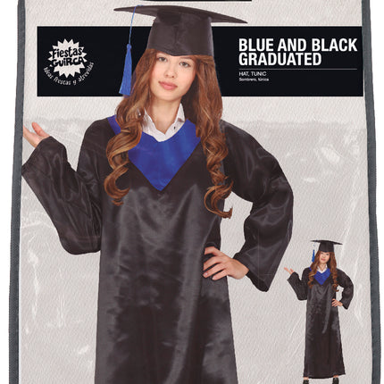Graduierungskleid Schwarz Blau Damen