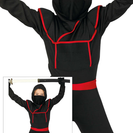 Ninja Anzug Kind Rot Schwarz