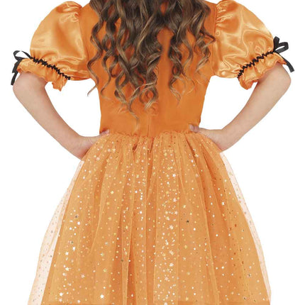 Halloween-Kleid, orange, für Kinder, Hexen-Look