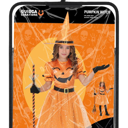 Halloween-Kleid, orange, für Kinder, Hexen-Look