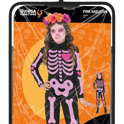 Halloween Kostuum Roze Meisje Skelet