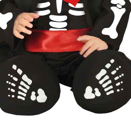 Skelett Halloween Kostüm Baby Rote Schleife