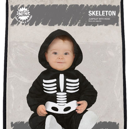 Skelett Halloween Kostüm Baby Schwarz und Weiß