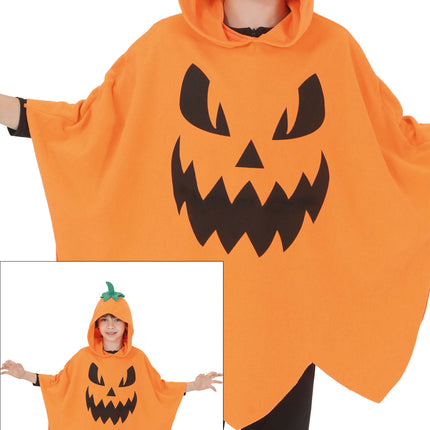 Halloween-Poncho für Kinder – Kürbis