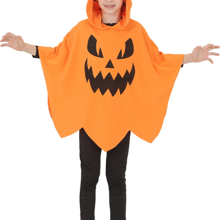 Halloween-Poncho für Kinder – Kürbis