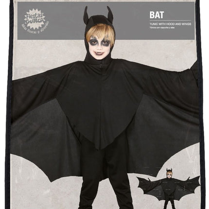 Fledermaus Halloween Kostüm Kind Schwarz 7/9 Jahre