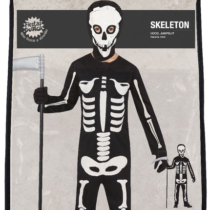 Skelett Halloween Kostüm Kind Schwarz und Weiß