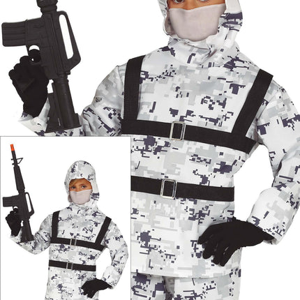 Soldat Kostüm Kind Weiß Grau