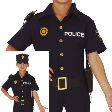 Polizei Kostüm Kind Blau