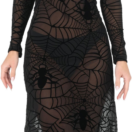 Halloween-Kleid, schwarz, Damen, Gothic, Spitze