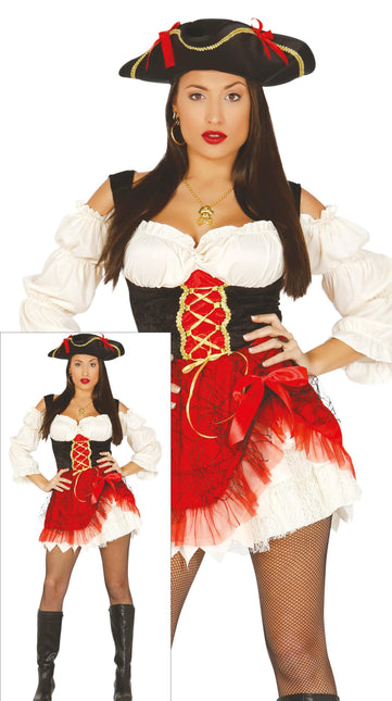 Piratenanzug Damen Rot