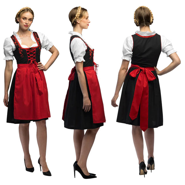 Rotes Dirndlkleid Oktoberfest Frau Fischer