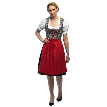 Rotes Dirndlkleid Oktoberfest Grau Frau