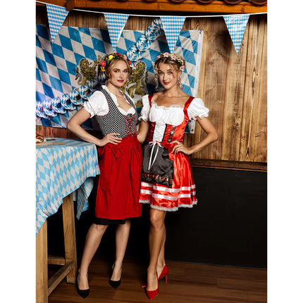 Rotes Dirndlkleid Oktoberfest Grau Frau