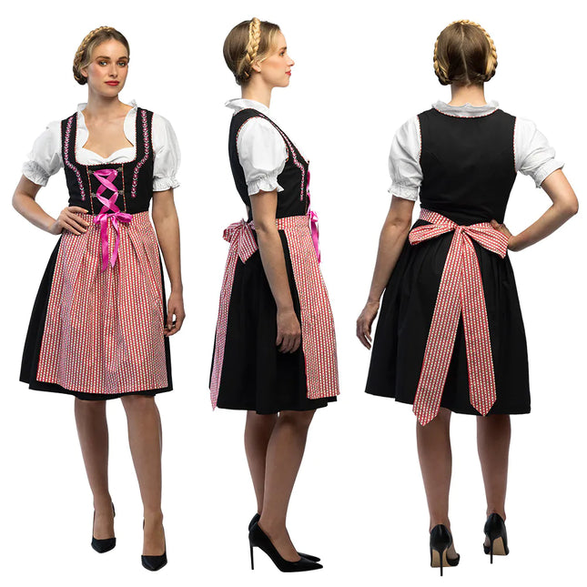 Rot Schwarzes Dirndlkleid Oktoberfest Damen