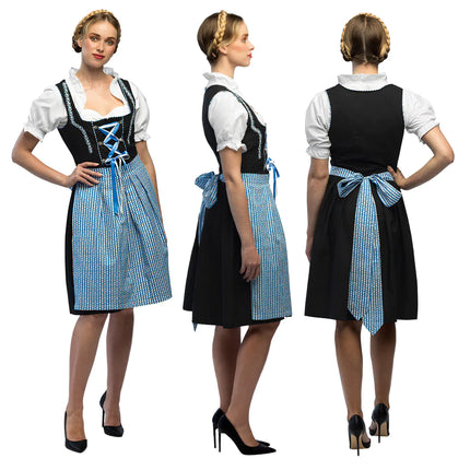 Schwarz Blaues Dirndlkleid Oktoberfest Damen