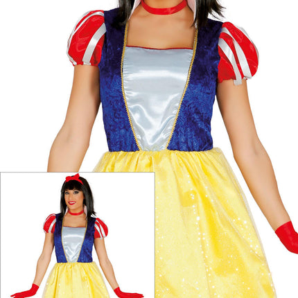 Schneewittchen Kleid Damen Glitzer