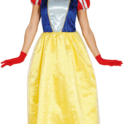 Schneewittchen Kleid Damen Glitzer