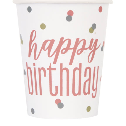 Happy Birthday Becher Papier 266ml 8 Stück