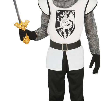 Mittelalterliches Ritterkostüm Kind Silber
