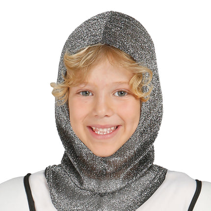 Mittelalterliches Ritterkostüm Kind Silber