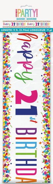 Happy Birthday Banner 21 Jahre 2.74m
