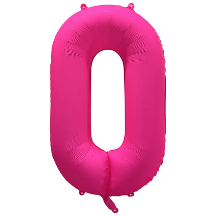 0 Jahr Figur Ballon Neon Rosa Leer 86cm