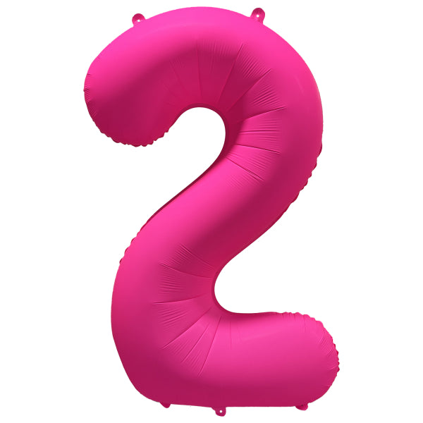 2 Jahr Figur Ballon Neon Rosa Leer 86cm