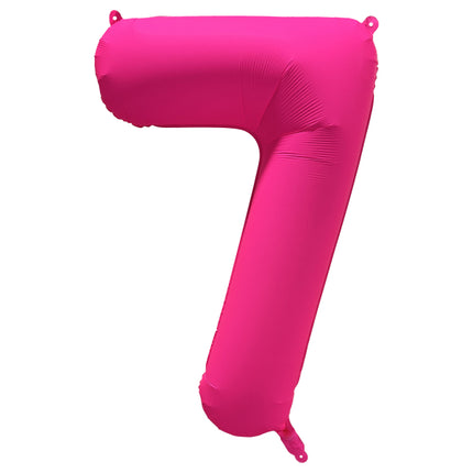 7 Jahre Figur Ballon Neon Rosa Leer 86cm