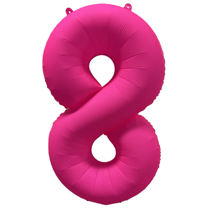 8 Jahre Figur Ballon Neon Rosa Leer 86cm