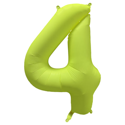 4 Jahre Figur Ballon Neongelb Leer 86cm