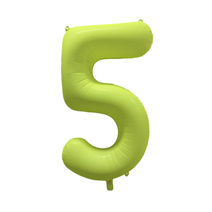 5 Jahre Figur Ballon Neongelb Leer 86cm
