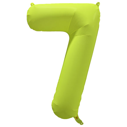 7 Jahre Figur Ballon Neongelb Leer 86cm