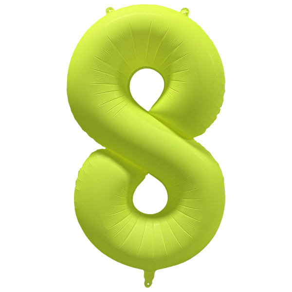 8 Jahre Figur Ballon Neongelb Leer 86cm