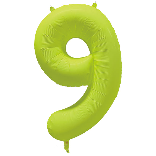 9 Jahre Figur Ballon Neongelb Leer 86cm