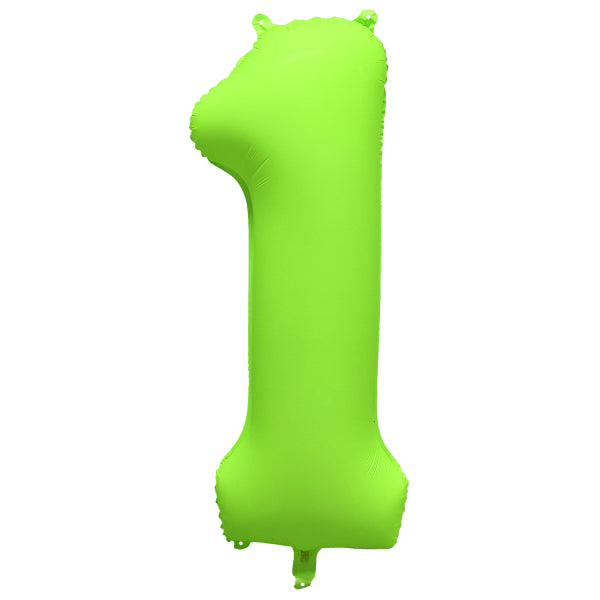 1 Jahr Figur Ballon Neon Grün Leer 86cm