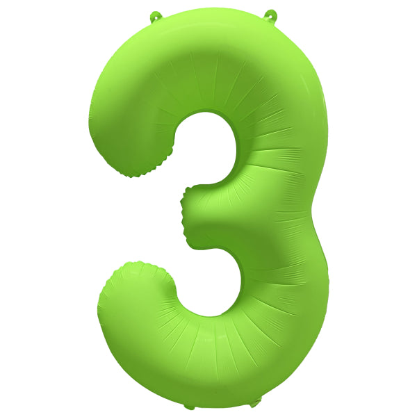 3 Jahre Figur Ballon Neon Grün Leer 86cm