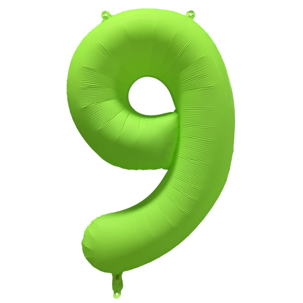 9 Jahre Figur Ballon Neon Grün Leer 86cm