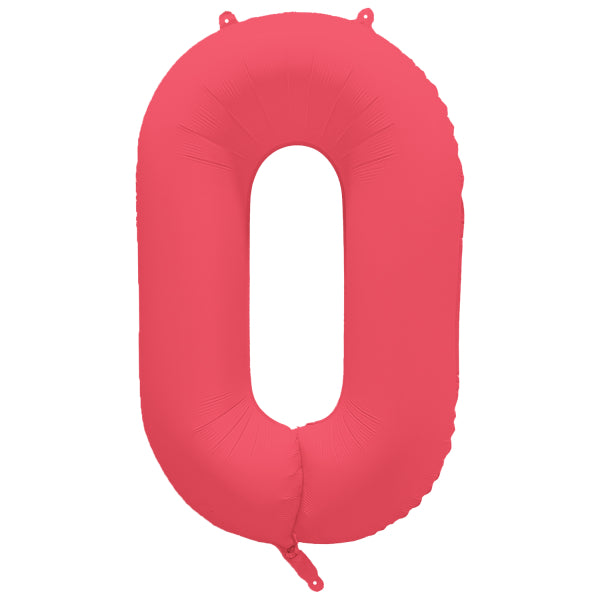 0 Jahr Figur Ballon Rot Neon Leer 86cm