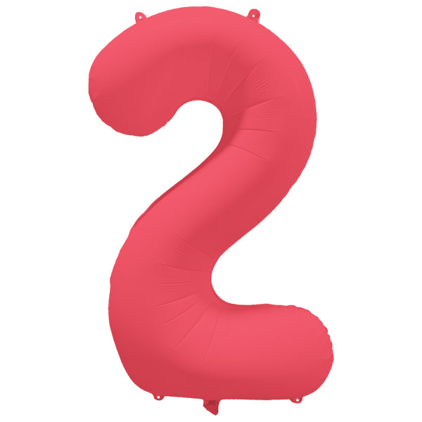 2 Jahre Figur Ballon Rot Neon Leer 86cm