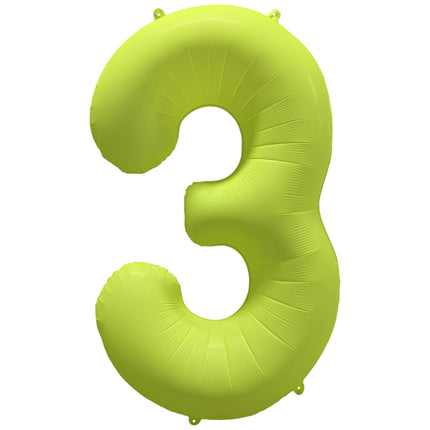 3 Jahre Figur Ballon Neongelb Leer 86cm