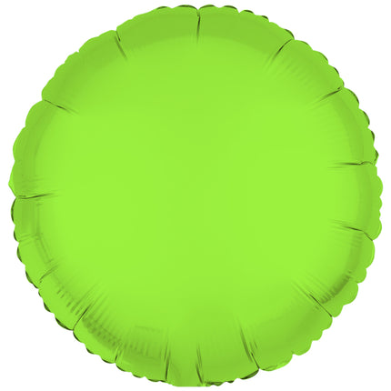 Neongrüner Heliumballon rund leer 43cm