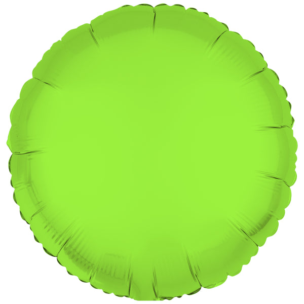 Neongrüner Heliumballon rund leer 43cm