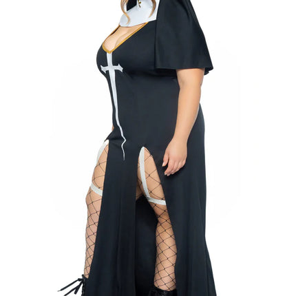 Nonne Kostüm Schwarz Damen Leg Avenue
