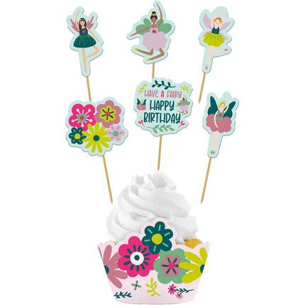 Ballerina Cupcake Toppers mit Förmchen 12 Stück