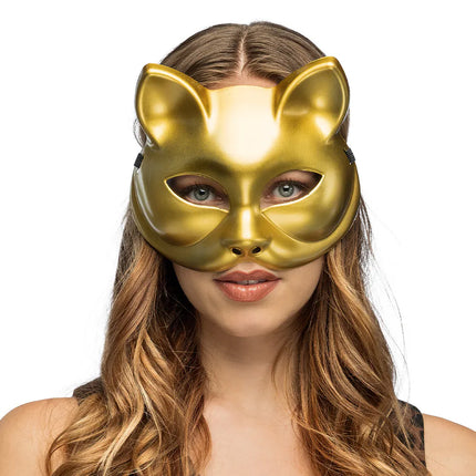 Halbmaske Kitty, goldfarben