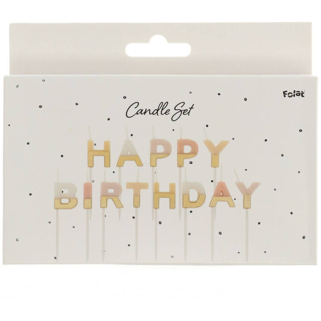 Bunte Happy Birthday Kerzen Pastell